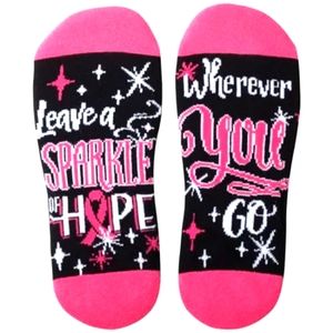 Leave A Sparkle Of Hope Wherever You Go Barbie Pink  Cushioned Ankle Socks.